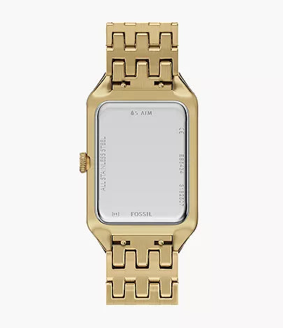Fossil ES5434 Reloj Raquel de tres agujas con fecha dorada en acero inoxidable