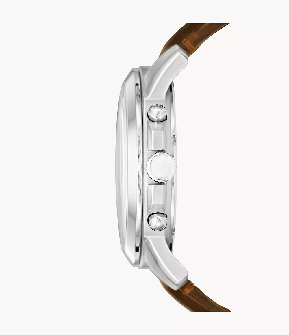 Reloj Fossil Grant de piel en color marrón con cronógrafo