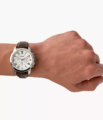 Reloj Fossil Grant de piel en color marrón con cronógrafo
