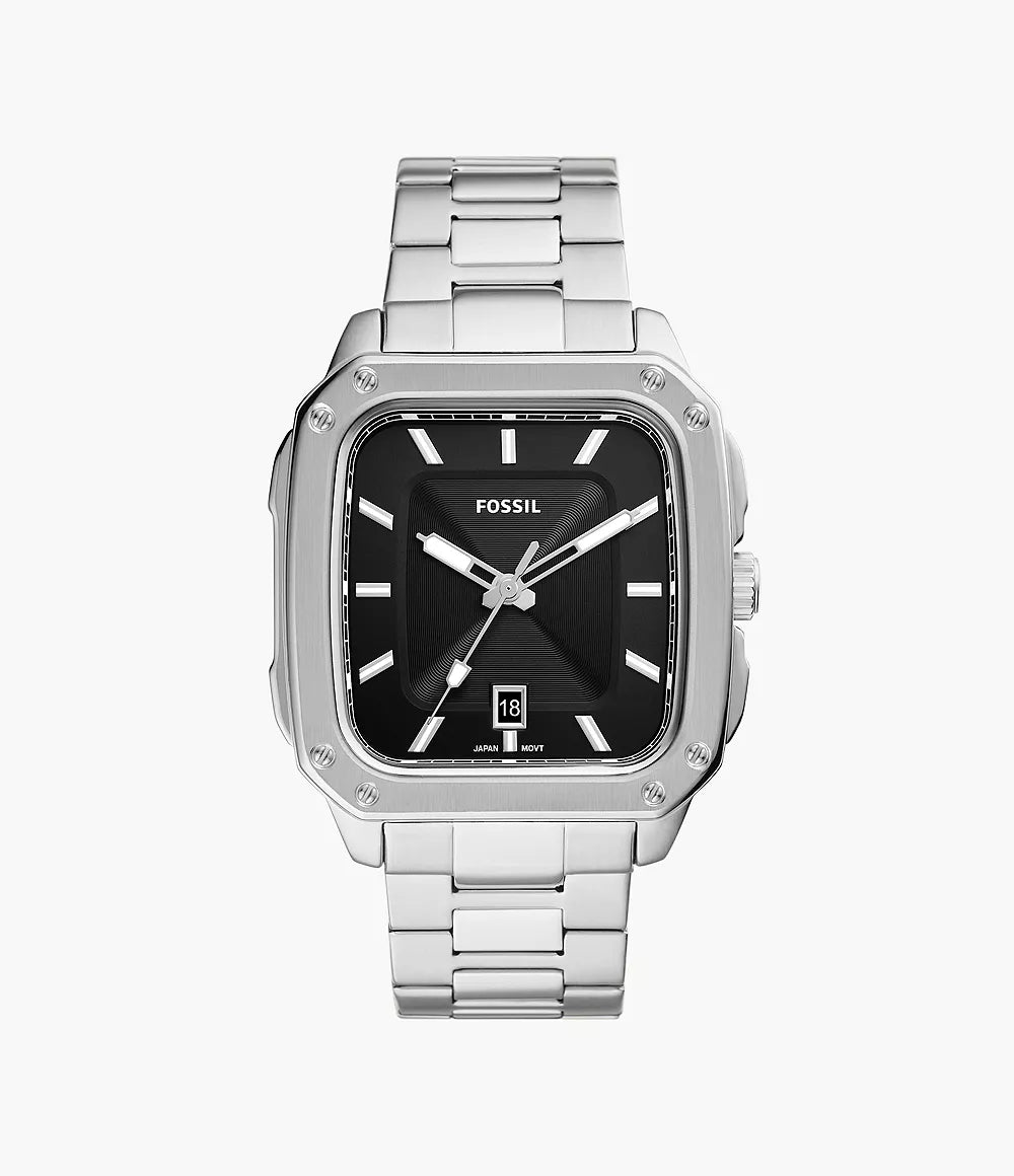 Fosil FS5933 Reloj de acero inoxidable con fecha de tres agujas