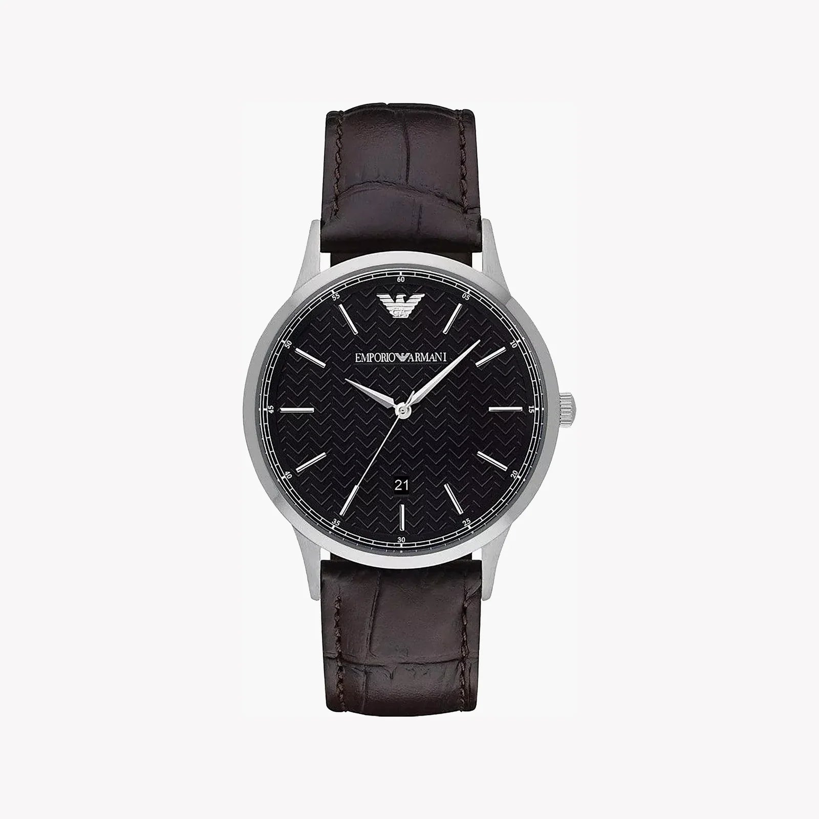 Reloj de plata Emporio Armani para hombres, caráter negro | AR2480
